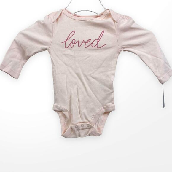 CLOUD ISLAND Pink Loved Cursive Long Sleeve Infant Bodysuit - Picture 10 of 10